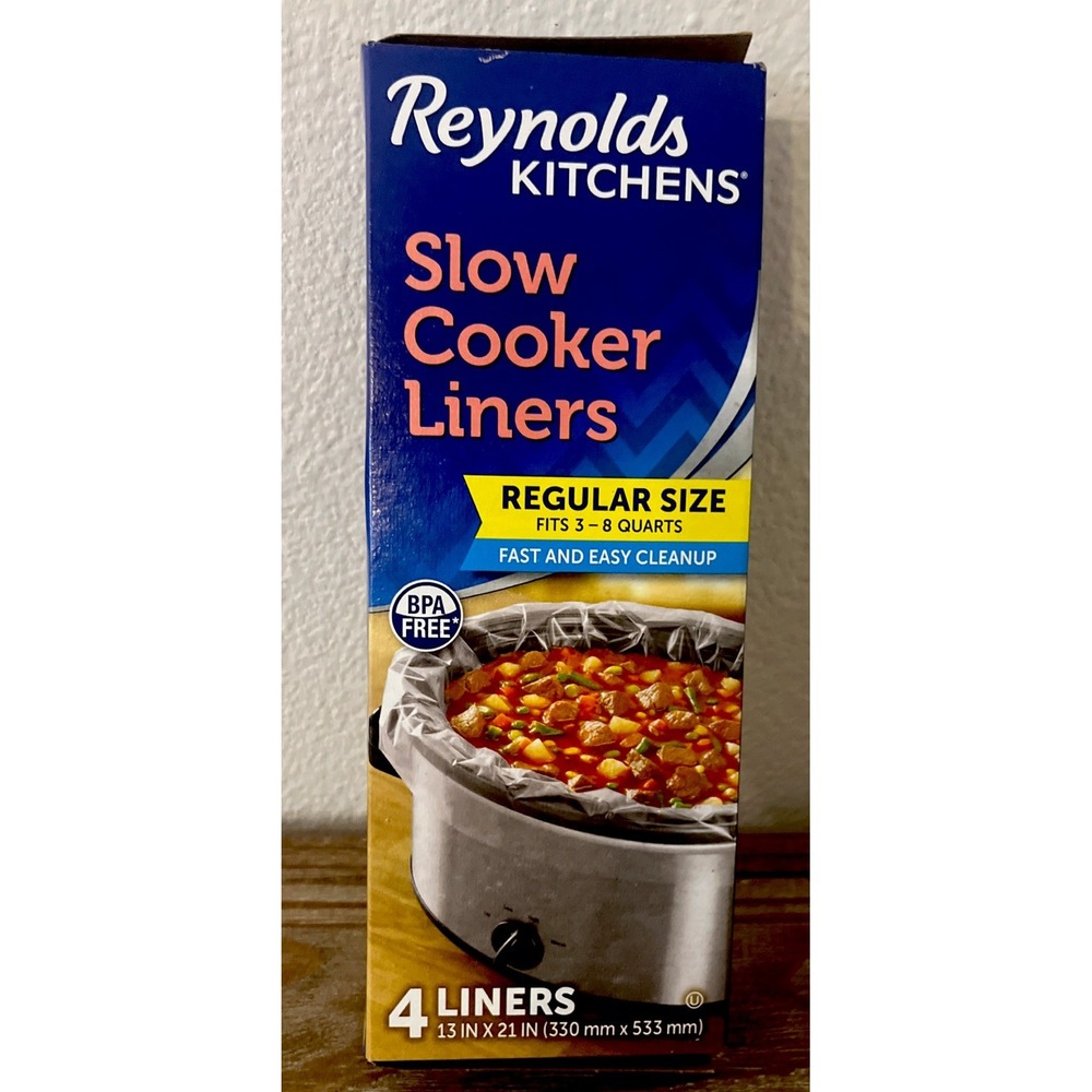 4 Pack Reynolds Regular Size Slow Cooker Liners Fits 3-8 Quart‎ Cookers 2019 NEW